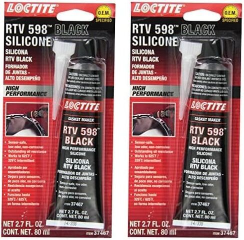 LOCTITE Black RTV 598 High Performance Silicone Gasket Maker: Sensor-Safe, Non-Corrosive, Fast Curing, High Flexibility, Oil Resistant | Black, 80 ml Tube (PN: 37467-491985) in Saudi Arabia