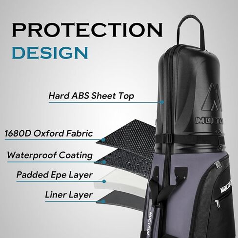 حقيبة سفر للجولف حقائب سفر مبطنة للجولف لشركات الطيران ذات العجلات، حقيبة جولف للسفر من النايلون المقاوم للماء 1680D مع حزمة تخزين وتصميم متين، حقيبة سفر مريحة وقابلة للطي للجولف in Kuwait