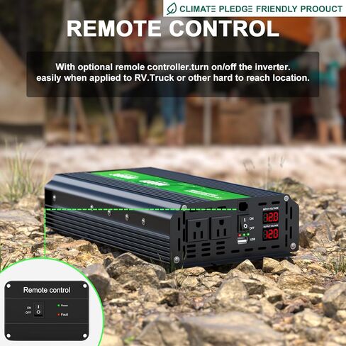 3000W Power Inverter,Peak Power 6000W 12V DC to AC 110V120V,Remote Control with 2AC Outlets and 2.4USB Port,LCD Display for Power Converter,Outdoor Activities,Emergency,Vehicles Truck RV Solar System in Saudi Arabia