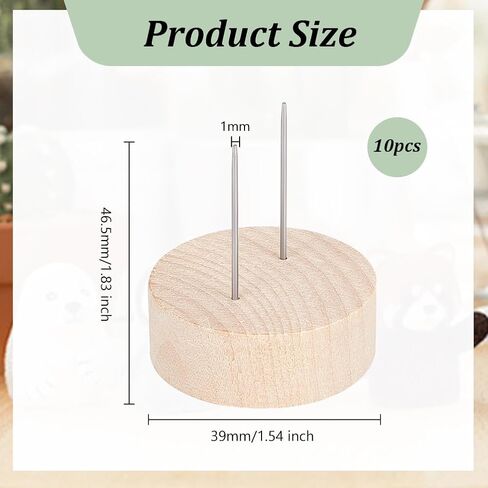OLYCRAFT 10Pcs Wooden Doll Display Stand with Steel Pins Wooden Display Holder Crochet Doll Display Rack Needle Dolls Holders Action Figures Stand for Action Figures Dolls - 2x1.5 Inch in Saudi Arabia