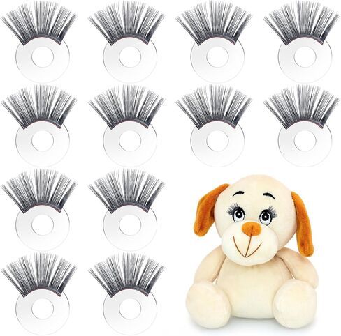 chgcraft 12pcs دمية سوداء شركات السلامة سلامة العين رموش الدمية رموش صينية دمية رموش الرموش يدويا دمى الملحقات الحرف اليدوية لدمى دمية DIL in Saudi Arabia