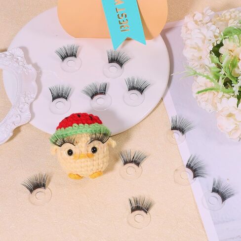 chgcraft 12pcs دمية سوداء شركات السلامة سلامة العين رموش الدمية رموش صينية دمية رموش الرموش يدويا دمى الملحقات الحرف اليدوية لدمى دمية DIL in Saudi Arabia