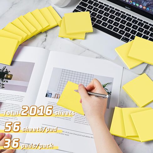 (36 Pack) Sticky Notes 3x3 in Post, Yellow Self-Stick Note Pads it, Strong Adhesive, Easy to Post for Home, Office, Notebook in Kuwait