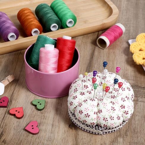 Pumpkin Shaped Pin Cushion Needle Box, Sewing Pin Cushion Kit Cute Small Pincushion Sewing Needle Holder with Storage Box for Quilting Needlework DIY Crafts, Pink in Saudi Arabia
