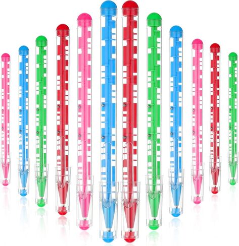 Outus 24 Pcs Maze Pen Puzzle Novelty Ballpoint Pen Fidget Toy with Ball Maze Inside for Back to School Student Gift Stress Relief Office Stationery Birthday(Pink, Blue, Red, Green) in Saudi Arabia