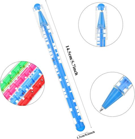 Outus 24 Pcs Maze Pen Puzzle Novelty Ballpoint Pen Fidget Toy with Ball Maze Inside for Back to School Student Gift Stress Relief Office Stationery Birthday(Pink, Blue, Red, Green) in Saudi Arabia