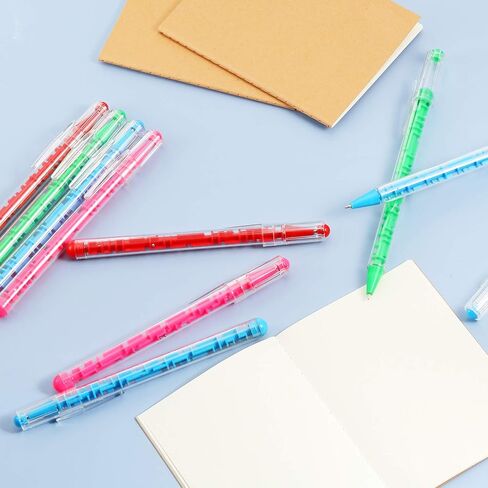 Outus 24 Pcs Maze Pen Puzzle Novelty Ballpoint Pen Fidget Toy with Ball Maze Inside for Back to School Student Gift Stress Relief Office Stationery Birthday(Pink, Blue, Red, Green) in Saudi Arabia