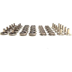 Snap Set with Long Posts for Thick Fabric or Carpet, All Stainless Steel Parts Except The Eyelet (20 of Each Piece)