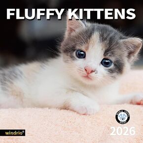 2026 Wall Calendar,Calendar 2026, July 2025 - December 2026, Wall Calendar Fluffy Kittens, 12" x 24" Opened,Full Page Months Thick & Sturdy Paper for Gift Perfect Calendar Organizing & Planning