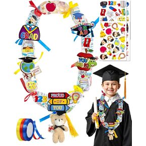Asekonc Graduation Candy Lei 2025, Making Kit Supplies Tubing Grad Leis for Graduation Candy Necklace for Kindergarten Grad Party Gift