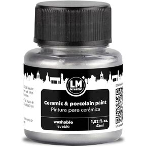 Ceramic & Porcelain Paint 45ml - Black - Dishwasher Safe Glass and Ceramic Paint Ideal for Cups and Porcelain Painting Creative Projects on Glass