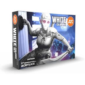 AK Interactive White Colors Set - Plastic Model Building Paints and Accessories # 11609