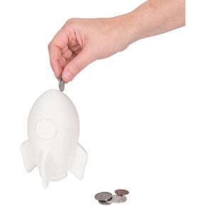 Do It Yourself Ceramic Rocket Ship Bank 1 Dz - Crafts for Kids and Fun Home Activities