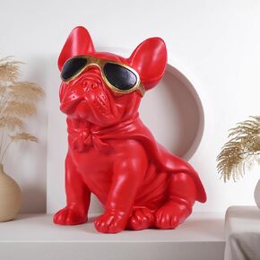 Nordic Decorative Resin French Bulldog Sculpture Piggy Bank Suitable for Home Decor Modern Art Table Decor Superman Dog