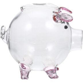 UPKOCH Glass Piggy Bank Clear Pig Bank Saving Money Box Cash Glass Jar Change Box Keepsake Collectible Pot Pig Money Container for Boys Girls