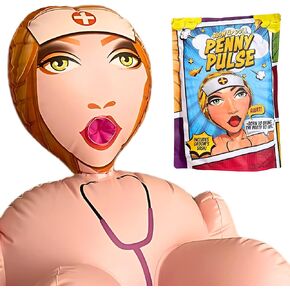 Inflatable Blow Up Doll Life Size with Groom Sash - Bachelorette Party Favors - Bachelor Party Favors - Pranks - 60" Penny Pulse