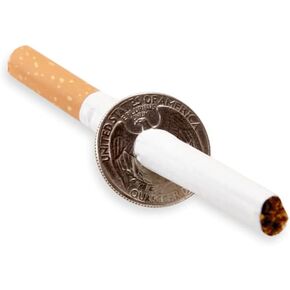 Cigarette Thru Quarter - (Single-Sided) - Cigarette Through Quarter! - Close-Up Coin Magic