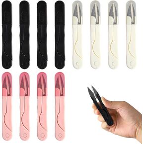 Crochet Scissors 12-Pack, Thread Cutter Ergonomic, Versatile, Thread Scissors for Crafting, Embroidery, Knitting, Sewing, and Arts & Crafts, Safe, Comfortable, and Precise