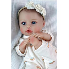 SCOM Baby Dolls, 16inch Realistic Baby Dolls Cute Soft Body Baby Doll Real Life Baby Doll Silicone Lifelike Baby with Accessories for 3+ Year Old Girls Gifts
