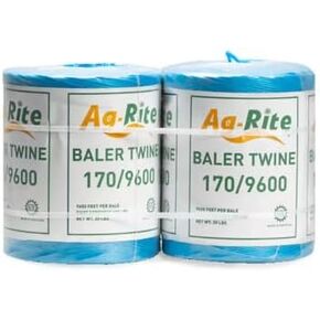Baling Twine, Polypropylene, 170 lb Knot Strength, 9,600 Ft Length, 2-Pack Spool, Heavy Duty Crop Baling & Commercial Bundling Twine – Blue, Weather & UV Resistant, European Manufactured