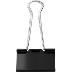 Office Depot® Brand Heavy-Duty Binder Clips, Large, 2" Wide, 1" Capacity, , Black, Box Of 48