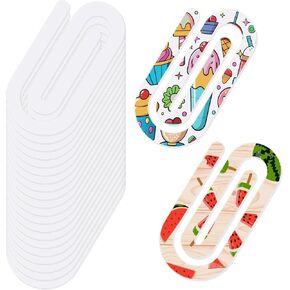 20 Pack Sublimation Blanks Acrylic Paper Clips, 4 x 2 inch Sublimation Jumbo Paper Clips Mockup Paperclip Design for Creative Gift for Office, Classroom Supplies, Home