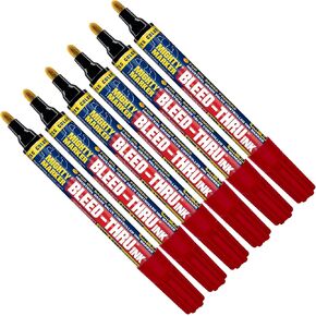 IM-13 Industrial Bleed-Thru Ink Marker, Valve Action, 13ml Ink, Reversible Bullet/Chisel Tip, Use on Bare Metals, Bleeds-Thru Oil Based Primers, Made in USA - Blue 6 Pack