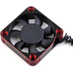 RC Motor Cooling Fan Aluminy Aluminium Clayatiator ، ESC Cooling Chainiator Fan for 1/5 1/8 1/10 1/12 RC CAR (40 مم أحمر أسود)