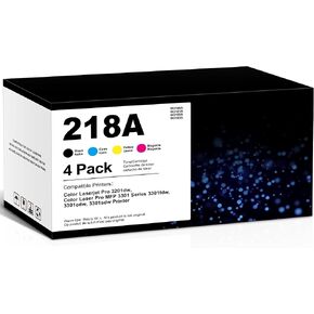 مجموعة خراطيش الحبر 4-pack 218a (مع رقاقة) استبدال HP 218A 218X W2180A الحبر متوافقة مع لون الليزر PRO MFP 3301FDW 3301CDW 3301SDW PRO 3201DW الحبر العالي العائد (BK/Y/Y/M)