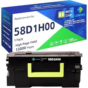 58D1H00 Toner Cartridge 15,000 Pages (with Chip) Replacement for Lexmark 58D1H00 Toner Cartridge 58D1000 for Lexmark MS725 MS821 MS822 MS823 MS825 MS826 MX721 MX722 MX725 MX822 MX826 Printer