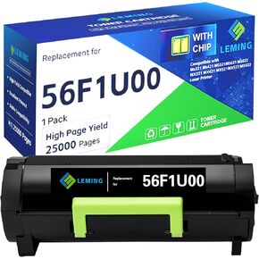 56F1U00 Toner Cartridge 25000 Pages (with Chip) Compatible with Lexmark 56F1U00 Black Toner Cartridge for Lexmark MS621 MS321 MS421 MS521 MS622 MX321 MX421 MX521 MX522 MX622 Printer