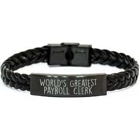 World's Greatest Payroll Clerk Gift Idea - Interlaced Leather Christmas Jewelry for Payroll Clerk