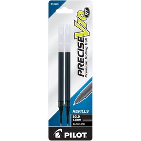 PILOT Precise V10 RT Ink Refills for Bold Pens, 1.0 mm, Black Ink, 2-Pack (13905)