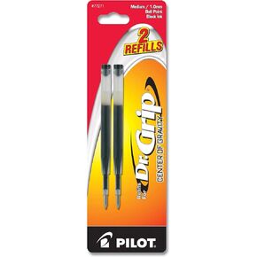 Pilot - Refill for Dr. Grip Center Of Gravity Pen, Medium, Black Ink, 2/Pack - Quick-drying, Water-resistant and Smear-free. Patented, Advanced Liquid Ink Technology. Premium Writing Results.