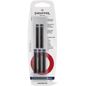 Sheaffer Skrip Fountain Pen Classic Ink Cartridges - Blue/Black Color (Pack of 5 per Card)