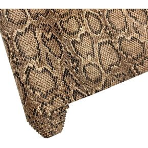 12"x54" Snake Patterned PU Faux Leather,Embossed Snake Textured Faux Synthetic Leather Fabric for Home Decoration DIY Sewing Clothes Project Bows Earrings Making Craft Khaki Color