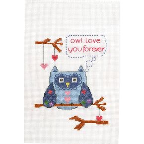 Bucilla 1st, Counted Cross Stitch Kit, Owl Love You Forever , Finished Size 5 7-Inch