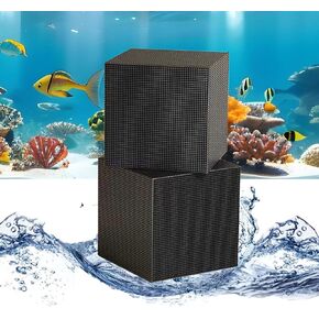 Fish Tank Filter Cube,Activated Carbon Cube Filter Media for Small Aquariums – 2-Pack 2x2x2 Inch Fish Tank Water Filter | Carbon Block for Nano Tanks, Activated Carbon Aquarium Purifie & Betta Bowls