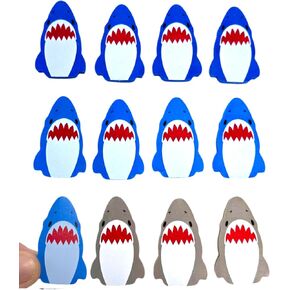 Shark Erasers (2") Oceanic Sea Creature Sharky Themed Thick Rubber in Blue and Grey Colors (24)