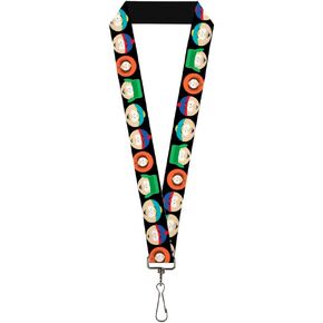 Comedy Central Lanyard, South Park Boys Face Repeat Black, Elastic