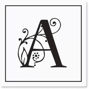 Personalized Ornate Black/White Initial Envelope Seals - Set of 144 Self-Adhesive, Flat-Sheet, 1-1/2" Sticker Seals, By Colorful Images
