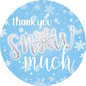 Blue Winter OneDerland ، شكرًا لك ملصقات - 40 ملصقات ثلج Count - ملصقات حفلة عيد الميلاد الأولى للأولاد ، شكرًا لك الكثير من العلامات على لوازم عيد ميلاد الشتاء