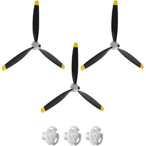 3PCS 3-Blade Propeller, Spare RC Plane Propellers, Compatible for Volantexrc 4 Channel F4U Corsair Rc Airplane, Replacement Nose Cone Kit Props, with Savers and Adapters