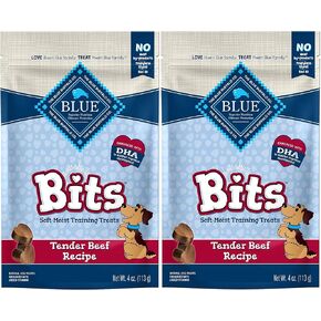 Blue 2 Pack of Tender Beef Recipe Bits Dog Treats, 4 Ounces Each