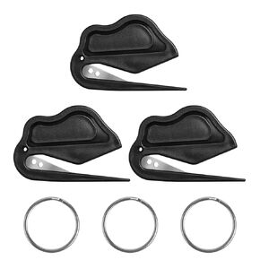 3 Pack Paper Cutter, Elegant Letter Opener, No-Damage Hair Ties, Home Office Essentials, Hair Tools, Knotting Comb and Hair Removal for Cats and Dogs, Black + Yellow + White