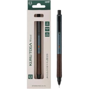 Mitsubishi Pencil Mechanical Pencil Wood 0.5mm Steel Gray M5KW1P.23 With Original Stylus Ballpoint Touch Pen