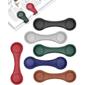 Magnetic Leather Bookmark, 6 PCS Colorful Leather Magnetic Bookmarks for Women Men, Double-Sided Magnetic Book Mark Clip for Book Lovers, Readers, Teachers, Students