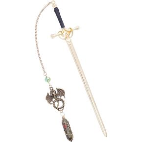 Dragon Sword Bookmark Gift - Fantasy Fourth Wing Book Mark for Reading Novel Lovers Men Boys Funny Cool Unique Metal Page Markers for Reader Birthday Students Teacher School Accessories
