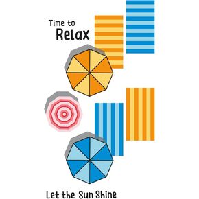 Sizzix Clear Stamps Set – Beach Blankets & Brellas by Catherine Pooler, 3.49cm x 3.49cm to 2.54cm x 2.86cm