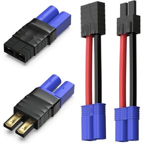2 Pair RC LiPo Battery Connector Adapter Compatible with TRX/Traxxas Lipo Battery Plug to EC5 Male Female on ESC Charger